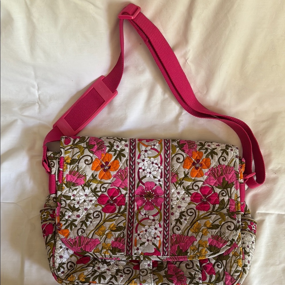 Vera Bradley Pink and Orange Quilted Crossbody Bag